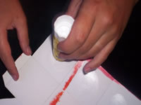 glue along edges of paper card
